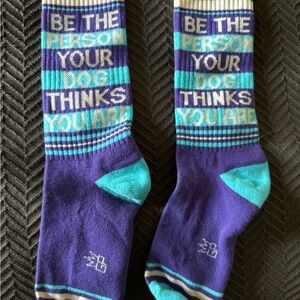 “Be the person your dog thinks you are” novelty socks